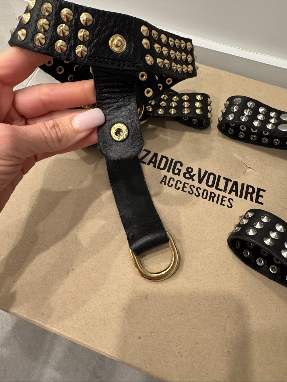 Zadig & Voltaire Black Studded boots Gold & Silver Hardware Accessory - Picture 4 of 5